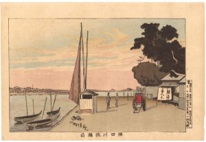 Kiyochika/Before Makura Bridge, Sumida River[隅田川枕橋前]