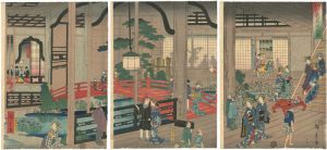 Hiroshige II/View of the Interior of the Gankiro Tea House in Yokohama[横浜岩亀見込之図]