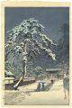 <strong>Kawase Hasui</strong><br>Honmonji Temple in Snow