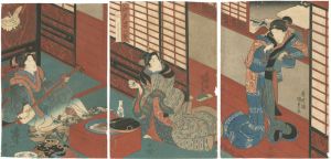 Kunisada I/Eight Views of Edo Figures[江戸姿八契　本所四軒]