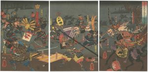 Yoshitora/Minamoto Yoshitomo's Night Attack on the Shirakawa Palace in the Hogen and Heiji War[保元平治合戦源義朝白河御殿夜討之図]