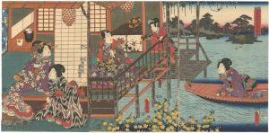 Toyokuni III/A Scene of Young Leaves in the Fresh Summer Breeze[青嵐若葉詠]