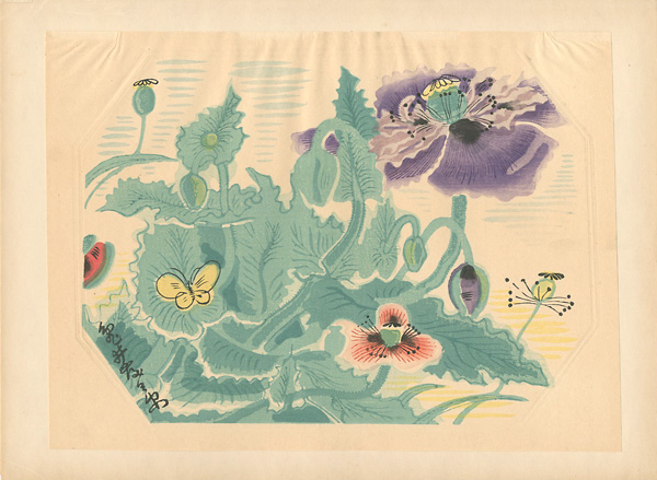 Kamei Tobei “Flowers and the Butterfly (tentative title)”／