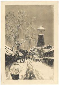 織田一磨｢大阪風景　住吉（雪景）｣