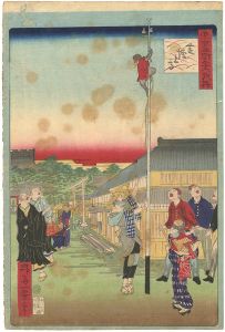 Ikkei/36 Humorous Views of Tokyo / Shiba Zojoji Temple[東京名所三十六戯撰　芝増上寺]