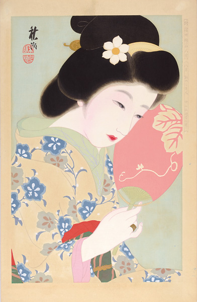 Nakayama Shuko “New Ukiyo-e Style Beauties / August, Shy”／