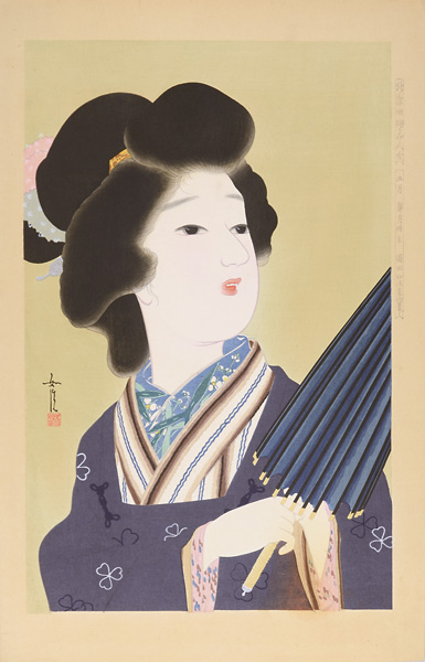 Hamada Josen “New Ukiyo-e Style Beauties / May, Fine Weather in May”／