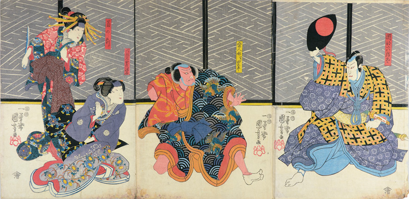 Kuniyoshi “Kabuki Scene from Ichinotani Mushaeno Iezuto”／