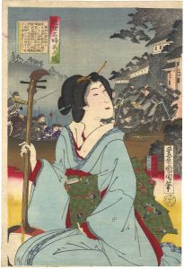 Kunichika/Mirror of Famous Women of Modern / Major General Taneda Masaaki 's Mistress Katsuko[近世名婦美人鏡　種田少将妾勝子]