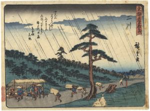 Hiroshige I/53 Stations of Tokaido / Futagawa[東海道五十三次　二川]