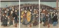 <strong>Kuniteru </strong><br>Evening View of Ryogoku Bridge