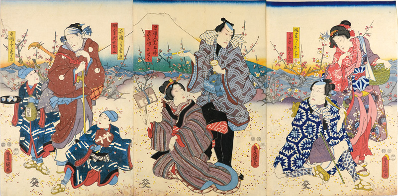 Toyokuni III “Kabuki Scene from Tokini kanou azumano nishikie”／