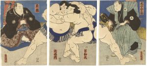 Toyokuni III/Shiranui Wrestling with Onaruto[不知火・大鳴門取組図]