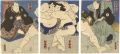 <strong>Toyokuni III</strong><br>Shiranui Wrestling with Onarut......
