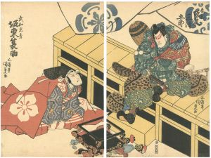 Kunisada I/Kabuki Scene from Odanokaribundaibiraki[小田雁文台再興]