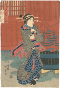 Kunisada I/Comparison of Popular Beauties / Meeting at Yagurashita[流行美人合　櫓下の会合]