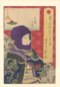 Kunichika/36 Tokyo Restaurants / The Hiramatsu Restaurant in Nihonzutsumi, with the Geisha Okame of Nihonbashi[東京三十六会席 日本はし おかめ - 日本堤 平松]