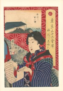 Kunichika/36 Tokyo Restaurants / The Manpachi-ro Restaurant in Yanagihashi, with the Geisha of Yanagibashi[東京三十六会席 柳はし 志■ん - 柳はし 萬八楼]