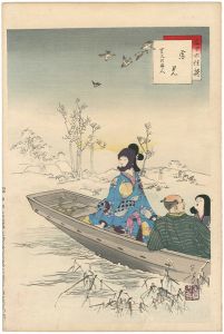 Toshikata/36 Elegant Selections - Viewing the Snow / Women of the Kanbun Era[三十六佳撰　雪見 寛文頃婦人]