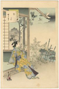 Toshikata/36 Elegant Selections - April / Women of the Entei Era	[三十六佳撰　卯月 延亭頃婦人]
