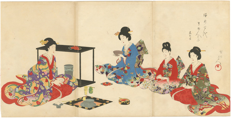 Chikanobu “Noble Ladies in the Tokugawa Era / Tea Ceremony”／
