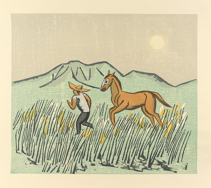 Maekawa Senpan “Evening Moon and Foal”／