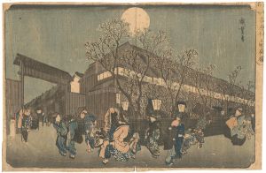Hiroshige I/Famous Views of the Eastern Capital / Cherry Blossoms at Night on Naka-no-cho in the Yoshiwara[東都名所　吉原仲之町夜桜]