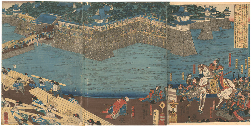 Kuniyoshi “The Rebuilding of Lord Ota Harunaga's Castle Wall by Sarukichiro (Legendary Repair of Kiyosu Castle in Owari Province)”／