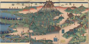 Yoshitora/Panoramic View of 2 Ways to Climb Mt. Fuj[富士山両道中一覧之図]