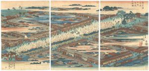 Hiroshige I/[東都名所 新吉原五丁町弥生花盛全図]