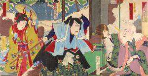 Kunichika/Miyamoto Musashi & Kasahara Zuioken[木曾山雪中之場]