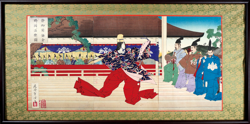 Yoshitoshi “Shizuka Gozen take pleasur of a pious life in Tsuruoka, Kamakura”／