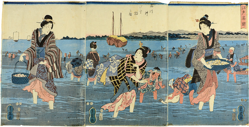 重宣｢江戸名所　品川沖汐干狩之図｣／