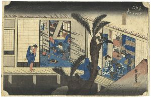 Hiroshige I/53 Stations of Tokaido / Akasaka[東海道五十三次之内　赤阪]