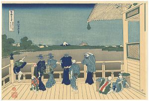 Hokusai/Thirty-Six Views of Mt. Fuji / Sazai Hall of the Five-Hundred-Rakan Temple in Edo 【Reproduction】[富嶽三十六景　五百らかん寺さざゐどう  【復刻版】]