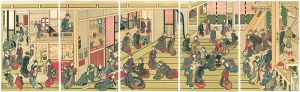 Hokusai/New Year's Ogiya 【Reproduction】[扇屋の新年 【復刻版】]