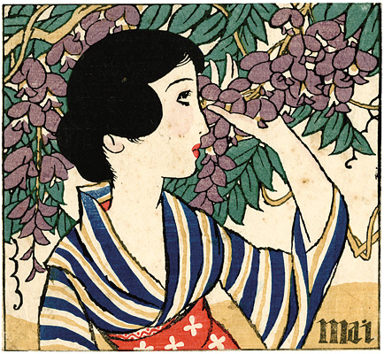 Takehisa Yumeji “Wisteria Flowers”／