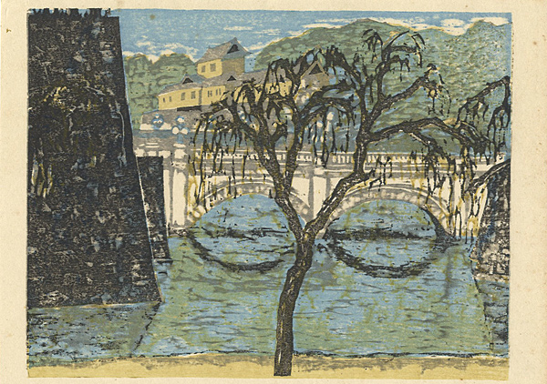 Onchi Koshiro “Recollections of Tokyo / Double Bridge at the Palace ”／