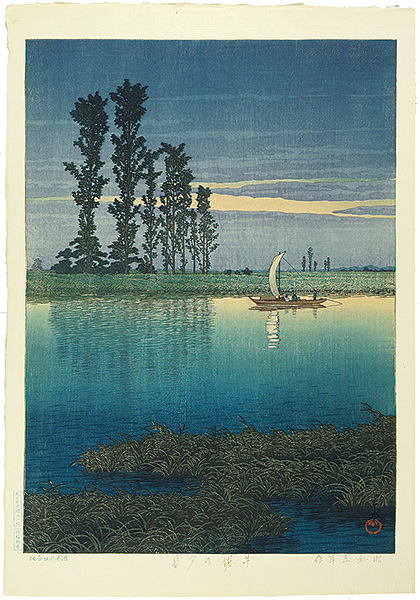 Kawase Hasui “Evening at Ushibori ”／