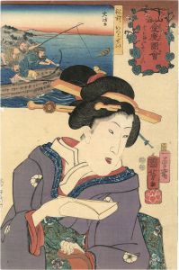 Kuniyoshi/Celebrated Treasures of Mountains and Seas / Seals from Matsumae[山海愛度図会　チトお酒をはやらしたい　松前　おっとせい ]