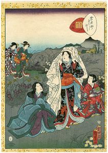 Kunisada II/Lady Murasaki's Genji Cards / Kobai[紫式部げんじかるた　四十三　紅梅]