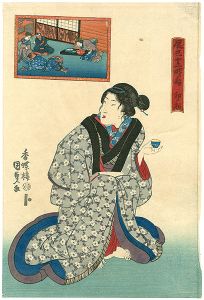 Kunisada I/Tatumi 12 Time / Hour of The Hare 	[辰巳十二時ノ内　卯ノ刻]