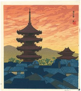 徳力富吉郎｢京の夕景｣