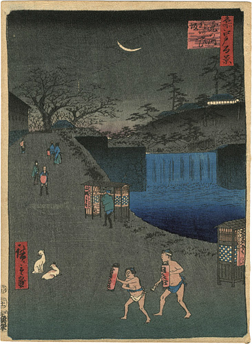 Hiroshige I “100 Famous Views of Edo / Aoi Slope, Outside Toranomon Gate”／