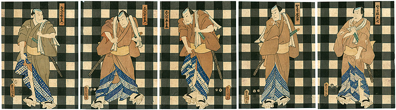 Toyokuni III “5 Kabuki Actors”／