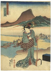 Kunisada I/53 stations of the Tokaido / Kanaya : the Oi River[東海道五十三次之内 金谷之図 大井川]