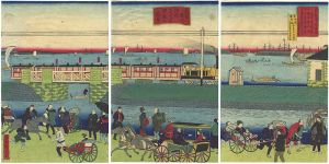 Hiroshige III/[東京品川海辺蒸気車鉄道之真景]