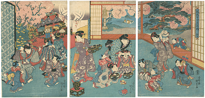 Kunisada I “Fashionable Ancient and Modern 12 Months / Third Month (Yayoi)”／