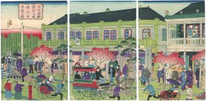Hiroshige III/[東京名勝銀座之通煉化石商家之図]