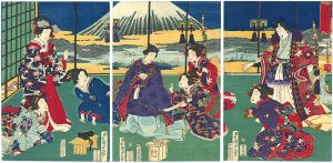 Kunisada II/Ritual to Celebrate Coming of Age[花源氏三国一　若木の元服]